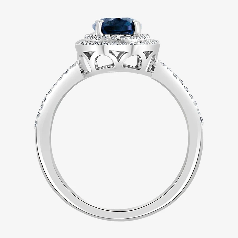 Effy Final Call Womens 1/4 CT. T.W. Diamond & Genuine Gemstone 14K White Gold Cocktail Ring