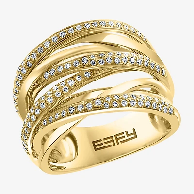 Effy Final Call Womens 1/2 CT. T.W. Natural Diamond 14K Gold Crossover Band