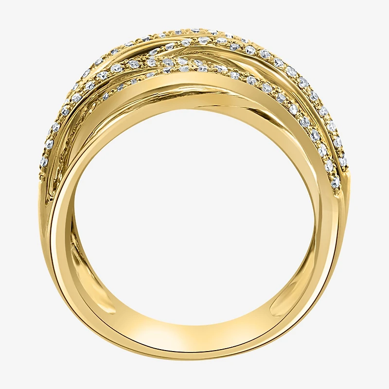 Effy Final Call Womens 1/2 CT. T.W. Natural Diamond 14K Gold Crossover Band