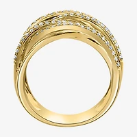 Effy Final Call Womens 1/2 CT. T.W. Natural Diamond 14K Gold Crossover Band
