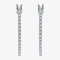 Yes, Please! Womens 1/10 CT. T.W. Natural Diamond Sterling Silver 24.5mm Hoop Earrings
