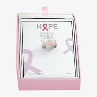 Sparkle Allure Breast Cancer Awareness Womens 5MM Stainless Steel Band