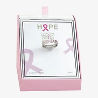 Sparkle Allure Breast Cancer Awareness Womens 5MM Stainless Steel Band