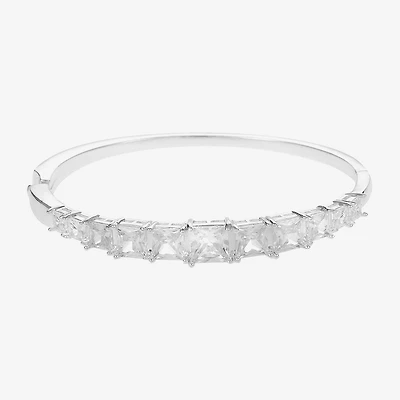 Sparkle Allure Womens Cubic Zirconia Pure Silver Over Brass Square Bangle Bracelet