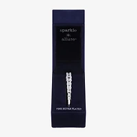 Sparkle Allure Womens Cubic Zirconia Pure Silver Over Brass Square Bangle Bracelet
