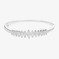 Sparkle Allure Womens Cubic Zirconia Pure Silver Over Brass Marquise Bangle Bracelet