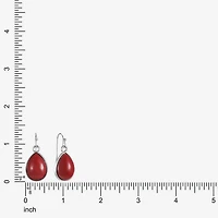 Mixit Silver Tone Womens Red Drop Earrings