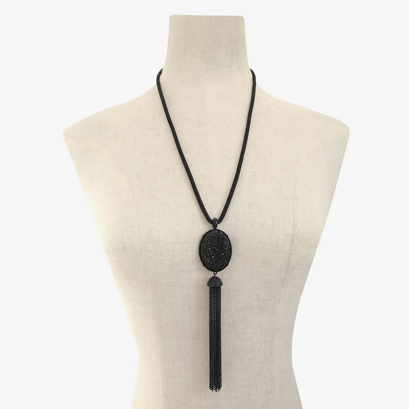 Mixit Womens Black 24 Inch Pendant Necklace