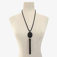 Mixit Womens Black 24 Inch Pendant Necklace