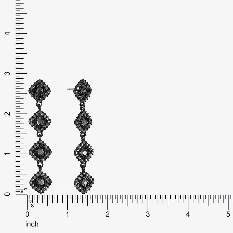Mixit Black Womens Black Hypoallergenic Drop Earrings