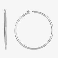 Liz Claiborne® Large Silver-Tone Hoop Earrings