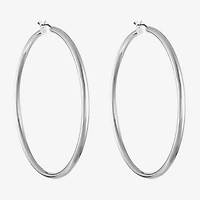 Liz Claiborne® Large Silver-Tone Hoop Earrings