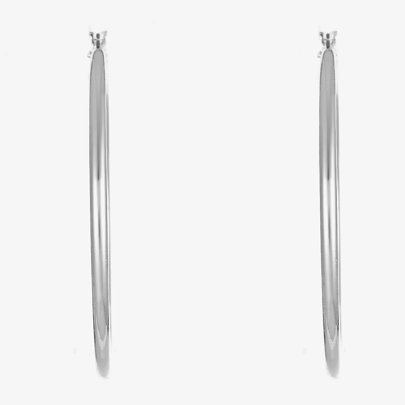 Liz Claiborne® Large Silver-Tone Hoop Earrings