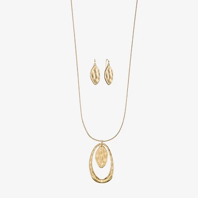 Liz Claiborne Orbital Pendant Necklace And Drop Earring Womens 2-pc. Jewelry Set
