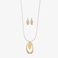 Liz Claiborne Orbital Pendant Necklace And Drop Earring Womens 2-pc. Jewelry Set
