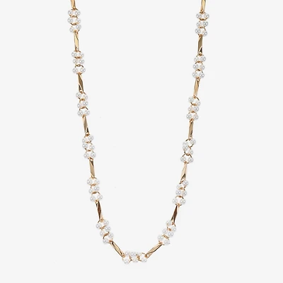 Monet Jewelry Womens White 17 Inch Collar Necklace