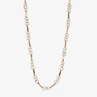 Monet Jewelry Womens White 17 Inch Collar Necklace