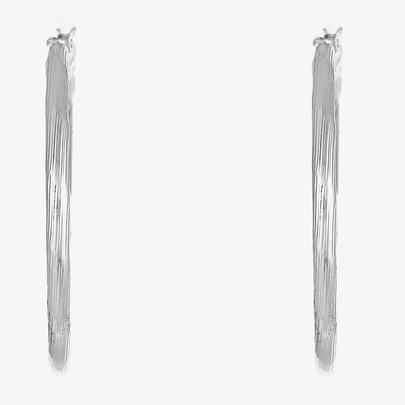 Liz Claiborne® Silver-Tone Textured Hoop Earrings