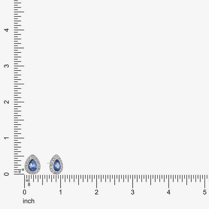 Monet® Blue and Silver-Tone Button Earrings
