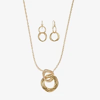 Liz Claiborne Textured Pendant Necklace And Drop Earring Womens 2-pc. Jewelry Set