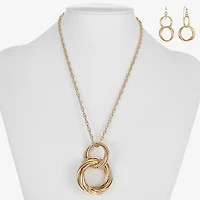 Liz Claiborne Textured Pendant Necklace And Drop Earring Womens 2-pc. Jewelry Set