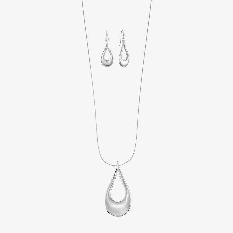 Liz Claiborne Pendant Necklace And Drop Earring Womens 2-pc. Jewelry Set