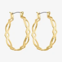 Monet® Gold-Tone Medium Woven Hoop Earrings