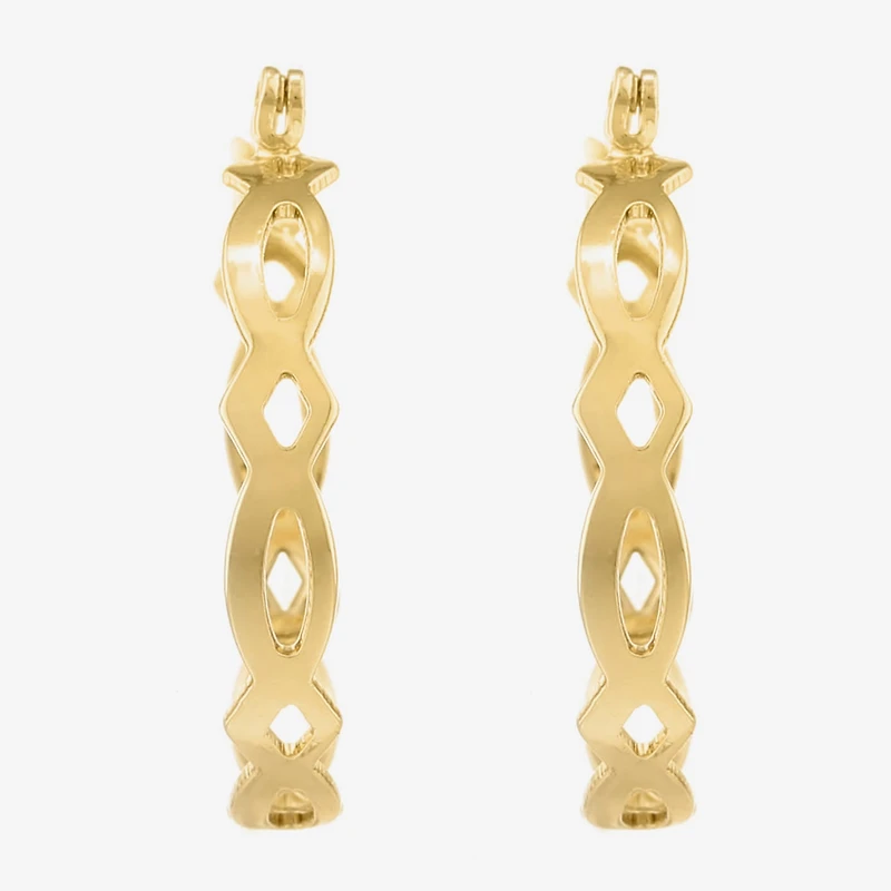Monet® Gold-Tone Medium Woven Hoop Earrings