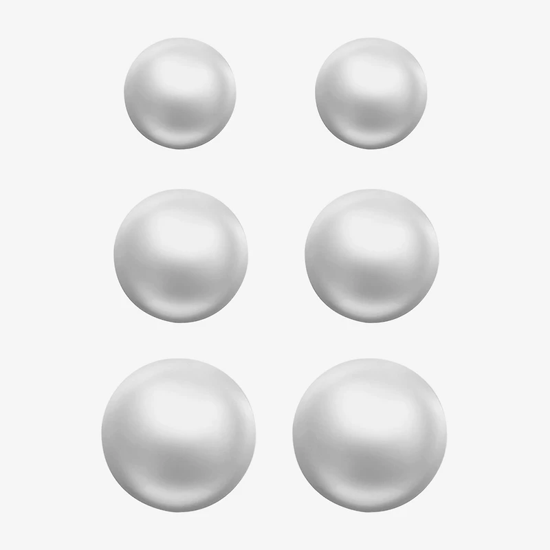 Monet Jewelry Womens Simulated Pearl Ball 3 Pair Earring Set