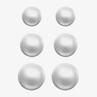 Monet Jewelry Womens Simulated Pearl Ball 3 Pair Earring Set