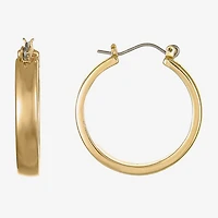 Liz Claiborne Gold Tone Womens 28mm Hypoallergenic Hoop Earrings