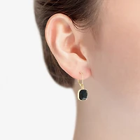 Monet Jewelry Black And Gold Tone Womens Black Drop Earrings