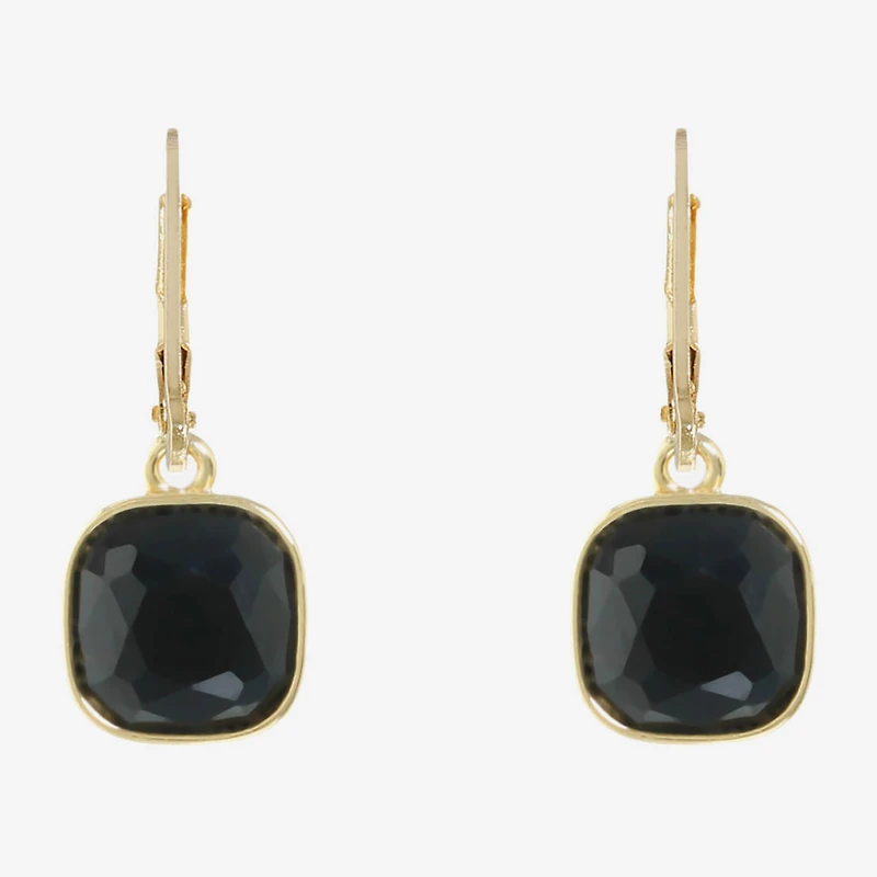 Monet Jewelry Black And Gold Tone Womens Black Drop Earrings