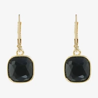 Monet Jewelry Black And Gold Tone Womens Black Drop Earrings