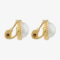 Monet Jewelry Womens Simulated Pearl Clip On Earrings