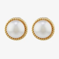 Monet Jewelry Womens Simulated Pearl Clip On Earrings