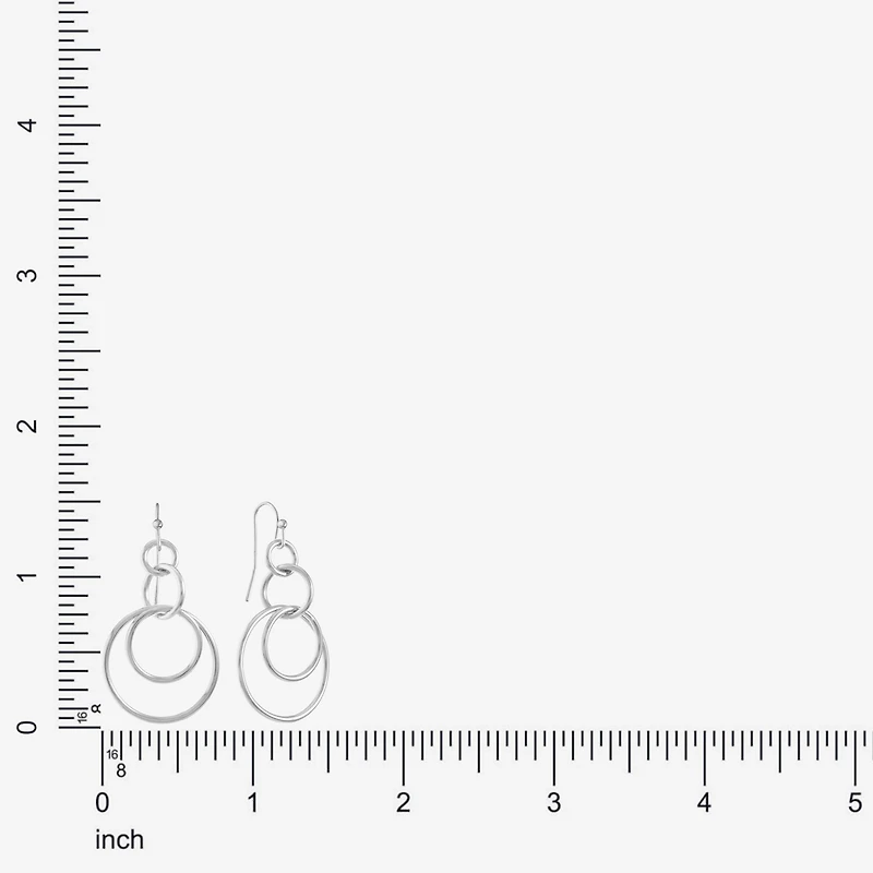 Liz Claiborne Round Layered Womens Drop Earrings