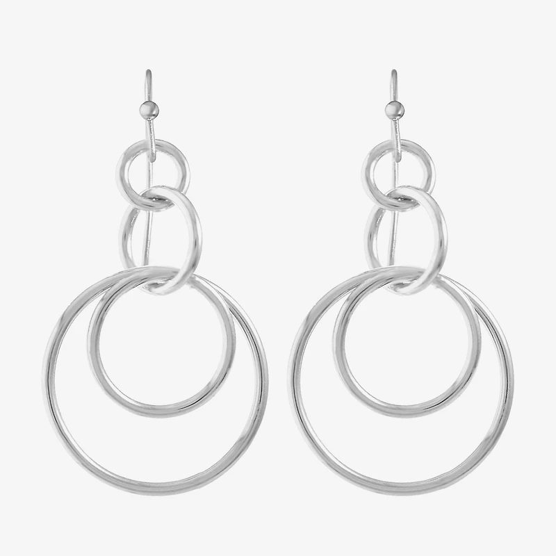 Liz Claiborne Round Layered Womens Drop Earrings