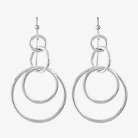 Liz Claiborne Round Layered Womens Drop Earrings