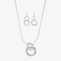 Liz Claiborne Textured Pendant Necklace And Drop Earring Womens 2-pc. Jewelry Set