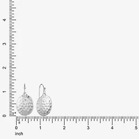 Liz Claiborne® Silver-Tone Hammered Oval Drop Earrings