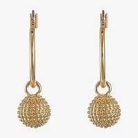 Liz Claiborne Gold Tone Womens Ball Hypoallergenic Hoop Earrings