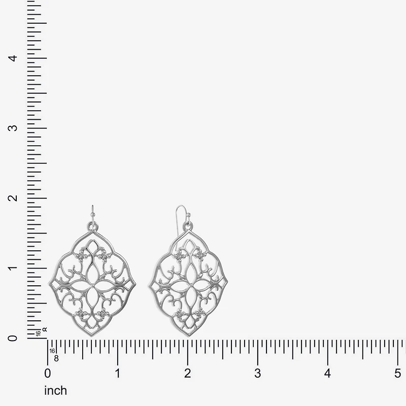 Liz Claiborne Silver Tone Womens Drop Earrings