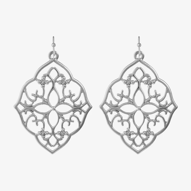 Liz Claiborne Silver Tone Womens Drop Earrings