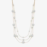 Monet Jewelry Womens White 18 Inch Illusion Necklace