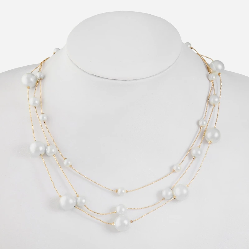 Monet Jewelry Womens White 18 Inch Illusion Necklace