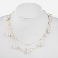 Monet Jewelry Womens White 18 Inch Illusion Necklace