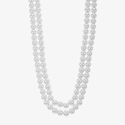 Monet Jewelry Womens White 19 Inch Collar Necklace