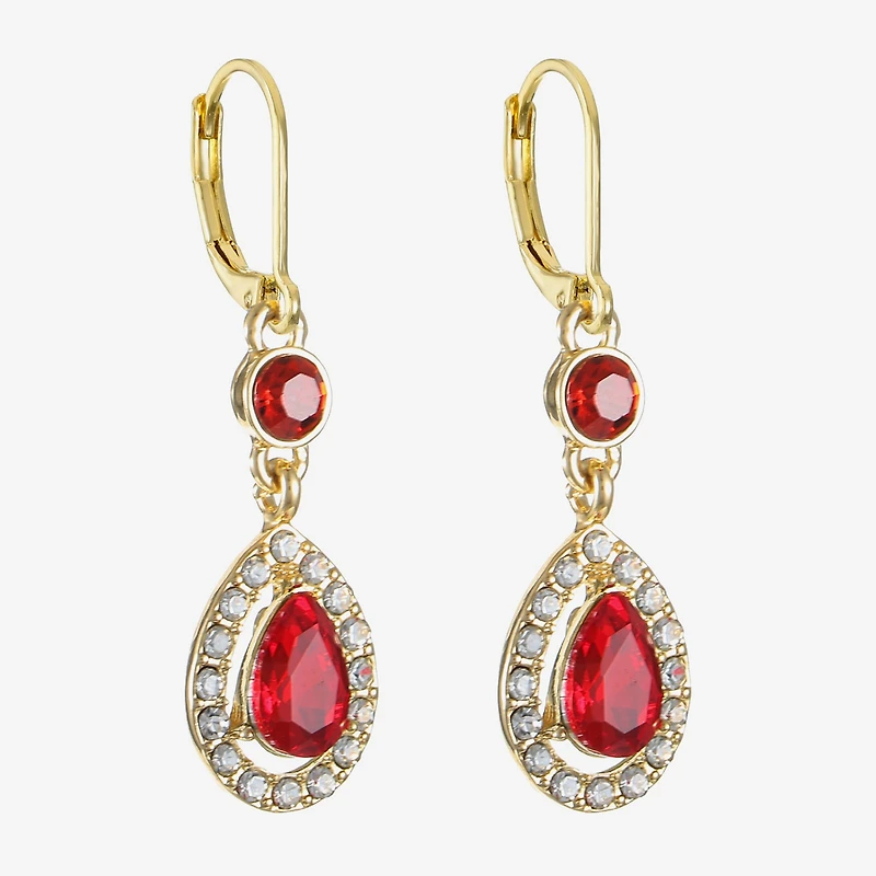 Monet Jewelry Womens Red Drop Earrings
