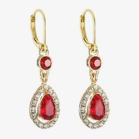 Monet Jewelry Womens Red Drop Earrings
